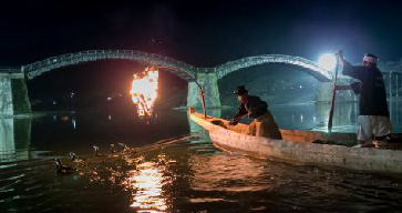 夏の風物詩・錦帯橋の鵜飼